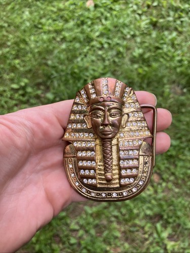 Brass Egyptian Pharo Belt Buckle Studded Used Buckle B30
