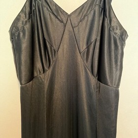 Vintage Sears Black Full Dress Slip Size 34 Tall Adjustable Straps