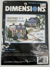 Dimensions Stamped Cross Stitch 6775 The Road to a Friend  s House Is Never Long