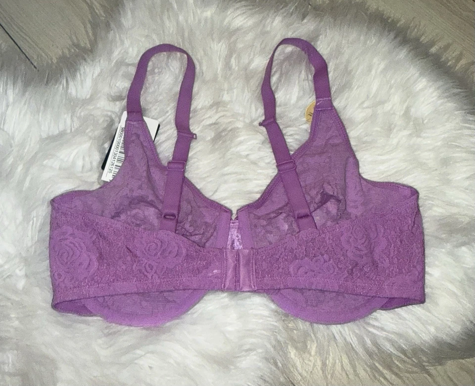 Wacoal 851205 Halo кружевной бюстгальтер чистый без подкладки без подкладки UW женщин 38D фиолетовый новый с ярлыками - Изображение 4 из 4
