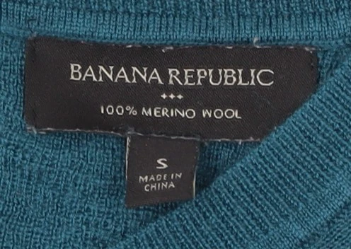 Jersey para mujer Banana Republic azul cuello en V S Foto 3 de 4