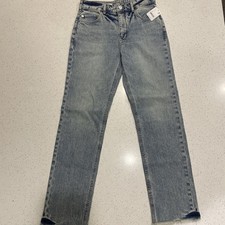 NWT Anthropologie Pilcro The Vintage Straight Jeans Sz 26 Raw Hem