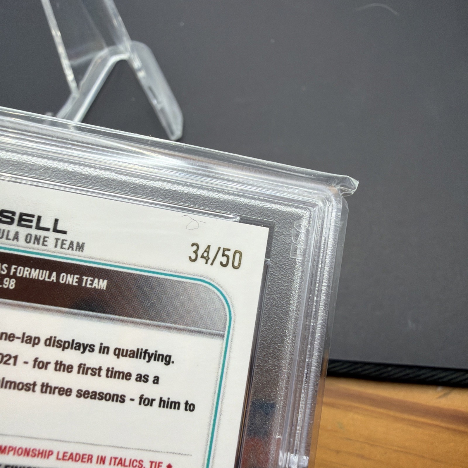 2022 TOPPS CHROME FORMULA 1 #20 GEORGE RUSSELL GOLD REFRACTOR  /50 PSA 10 view 3