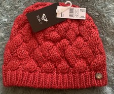 Roxy Beanie Metallic Fibres Warm Red Knit Hat One Size Brand New with Tags