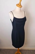 Womens Vintage Hamells 90s Black Shift Mini Dress Strappy S UK10