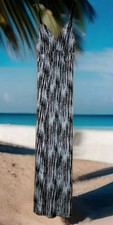 Windsor Women's Long Dress - Double Front High Slits, Straps, Size Medium