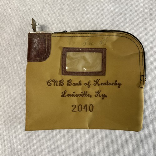 Vintage CNB Bank Of Kentucky Louisville Locking Money Bag Citizens National Bank