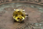 10 Ct Natural Yellow Sapphire Ring 925 Sterling Silver Handmade Classic Gem Ring