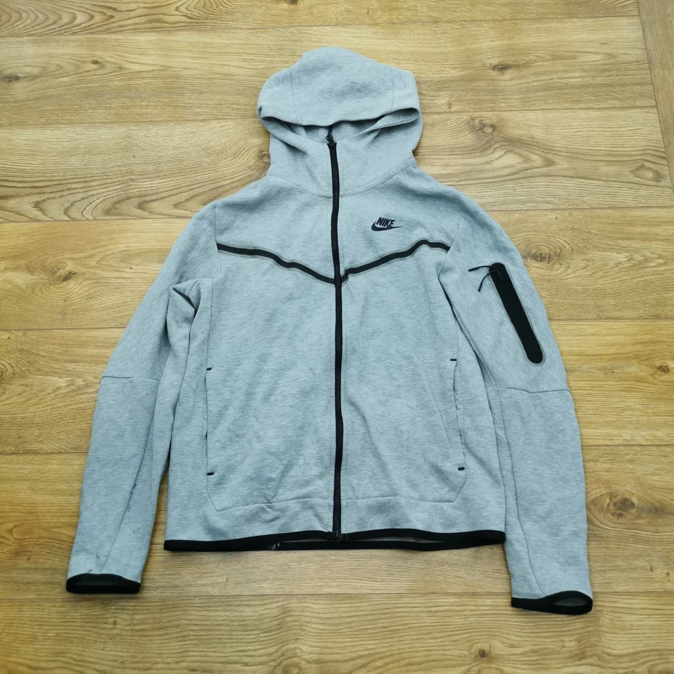 Nike Tech Fleece Hoodie Mens M Medium Grey Full Zip Windrunner Top Jacket, photo 1 of 5