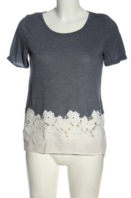 ONLY U-Boot-Shirt Damen Shirt Gr. DE 36 graublau-weiß Elegant