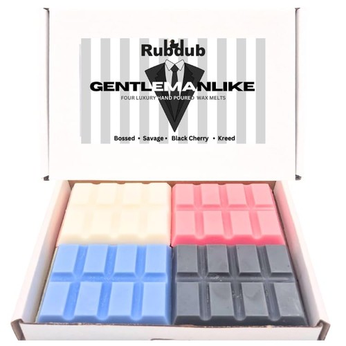 Rubdub Gentlemanlike Collection - 4 x 30g Strong Wax Melts – Black Cherry,