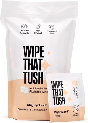 Wipe That Tush On-The-Go Flushable Wipes - of 30 Indivily Wrapped