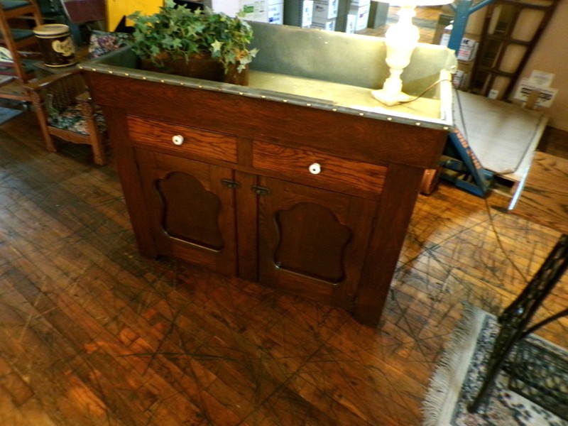 Antique Oak Chestnut Dry Sink 1900's cabinet cupboard