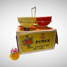 Vintage JAJ Pyrex Opal Hostess Set with Original Box  NOS