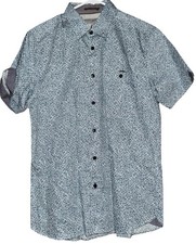 Ted Baker London Men  s Button Up Shirt SIze 3 Short Sleeve 100 Cotton NEW