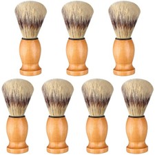 7-Piece Men's Shaving Brush Set with Handcrafted Wood Handle and Nylon Bristles