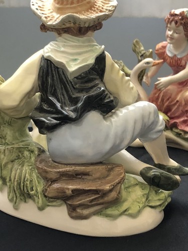 Vintage Original Anart Collectors Edition Boy & Girl W/Swan Figures W/ Tag Rare - Picture 17 of 20