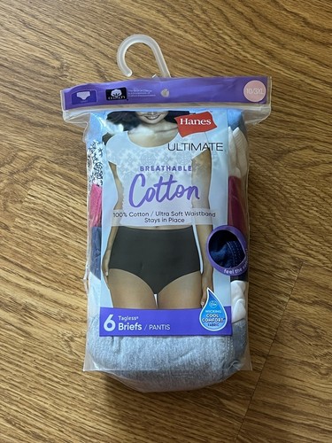 Hanes ~ 6-Pair Women's Ultimate Brief Underwear Panties Cotton Breathe ~ 3XL/10