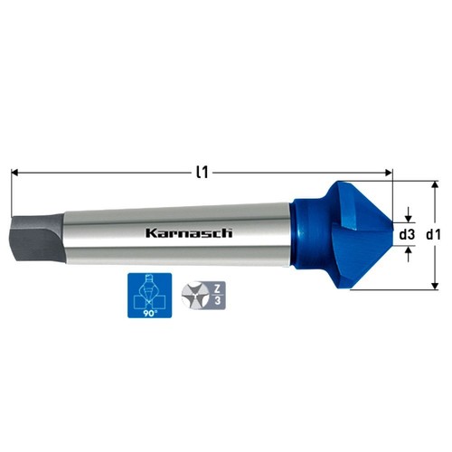 Cone lower 90° 60° lower CBN, HSS-XE with Morse cone 2, Ø=20.0-80.0 mm Karnash - Picture 83 of 128