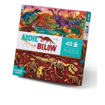 Crocodile Creek Classic Puzzle Above & Below Dinosaur World, 48 Piece, 4 Years+