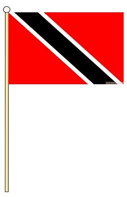 TRINIDAD UND TOBAGO 12er Pack Karibik mittel HANDFLAGGEN 9''X6'' 22,5cm x 15cm Flagge