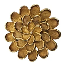 MCM Gold Starburst Flower Brooch PIN Hollywood Regency Mid-Century Modern Vtg