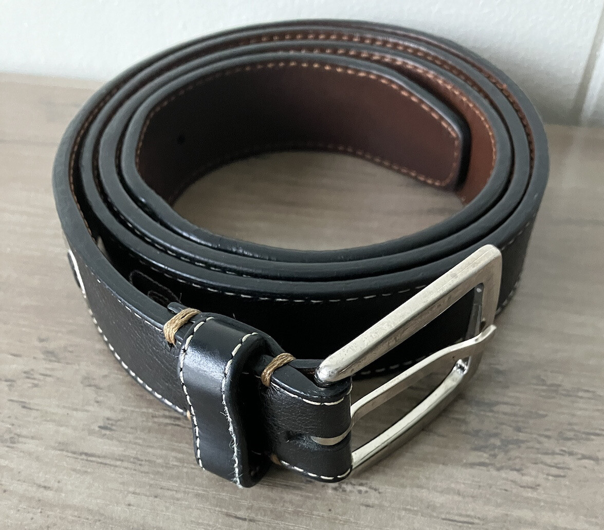 Cole Haan Genuine Leather Pewter Belt with Silver Buckle Cole Haan Leather Belt 42 Casual/Dress Solid Silver Tone  main image 4