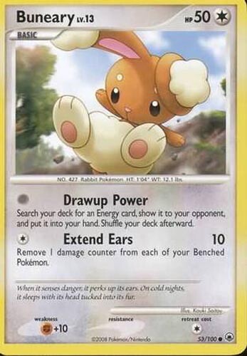 Pokemon Card - Majestic Dawn 53/100 - BUNEARY (uncommon) - NM/Mint