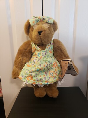 Vermont Teddy Bear Poseable Grandma Granny Green Dress w/ Flowers