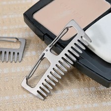 EDC Titanium Ti Antistatic Comb Unique Pocket Comb Hair Beard Key Chain Comb