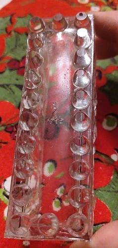 Victorian Sowerby Glass Posy Trough Nursery Rhyme "Oranges & Lemons" Beaded Base - Picture 7 of 8