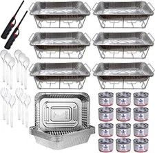 50 PC Chafing Dish Buffet Set Disposable | Buffet Servers and Warmers Buffet Set