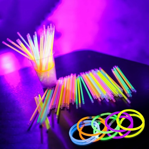 PEBBLE HUG GLOW STICKS BRACELETS NECKLACES PARTY FAVORS NEON COLOR +CONNECTOR - Picture 32 of 40