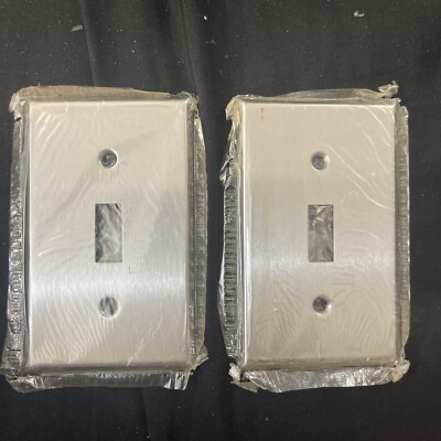 Stainless Steel 1-Gang Switch Cover Toggle Wallplate Switchplate 97071 2 Pack