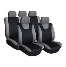 Grey / Black Platinum Car Seat Covers 8 Pc FOR MINI ONE COOPER COUNTRYMAN