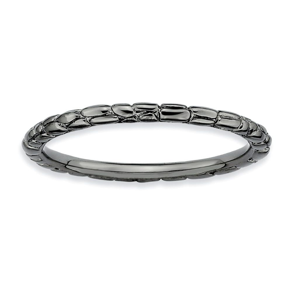 Sterling Silver Stackable Expressions Black Plated Twist Ring Sterling Silver Stackable Expressions Black Plated Twist Ring