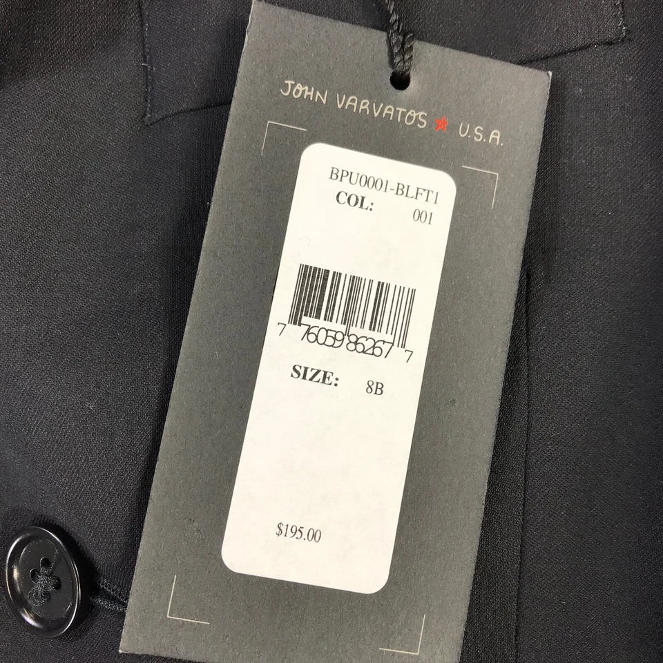 Blazer John Varvatos Niños 8 B Lana Negro Deportivo Abrigo Chaqueta Informal Jóvenes Niños Foto 3 de 4