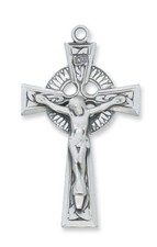 STERLING SILVER CRUCIFIX WITH 24 INCH NECKLACE AND GIFT BOX
