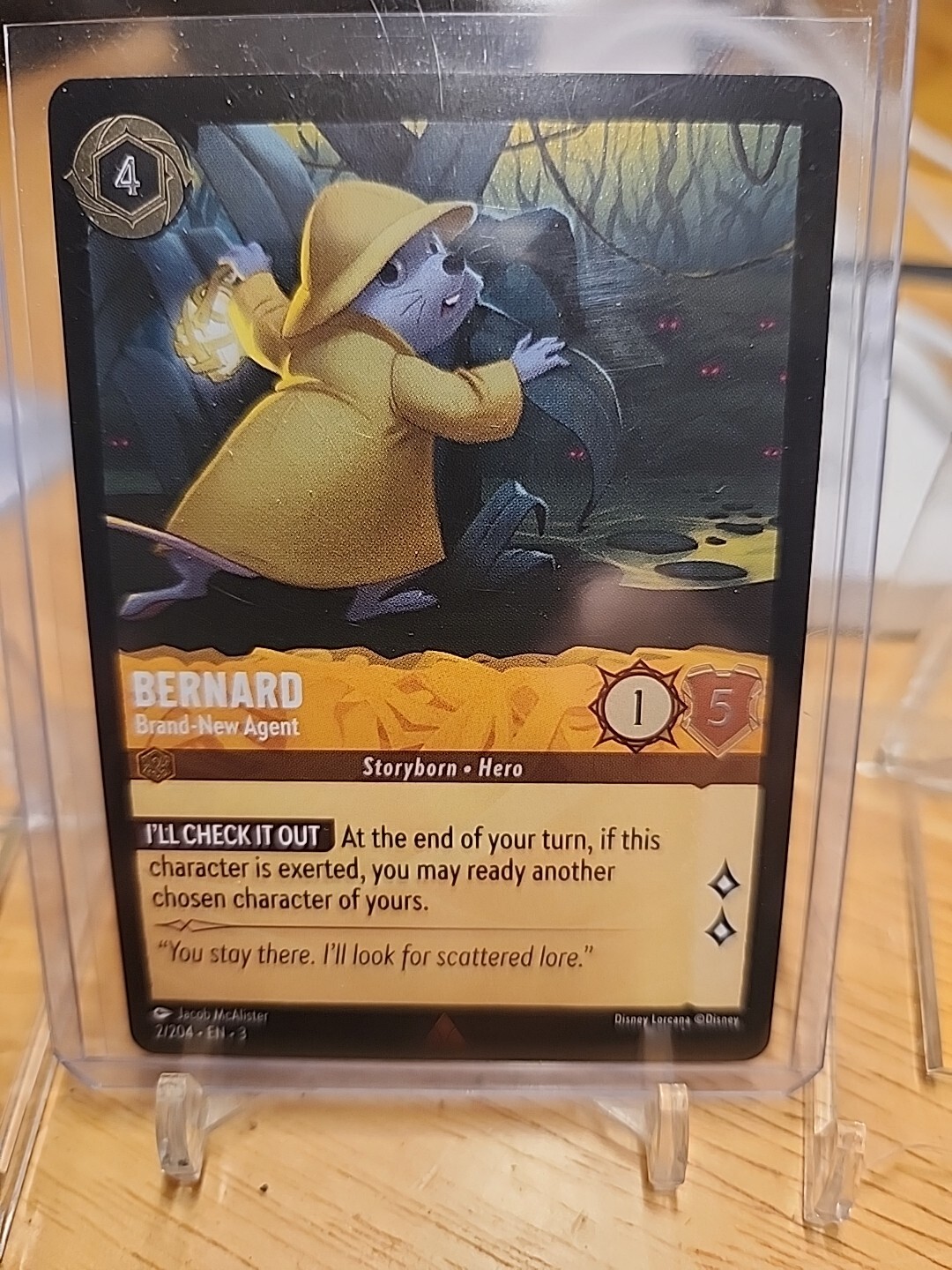 DISNEY LORCANA INTO THE INKLANDS BERNARD BRAND NEW AGENT COLD FOIL 2/204 MINT
