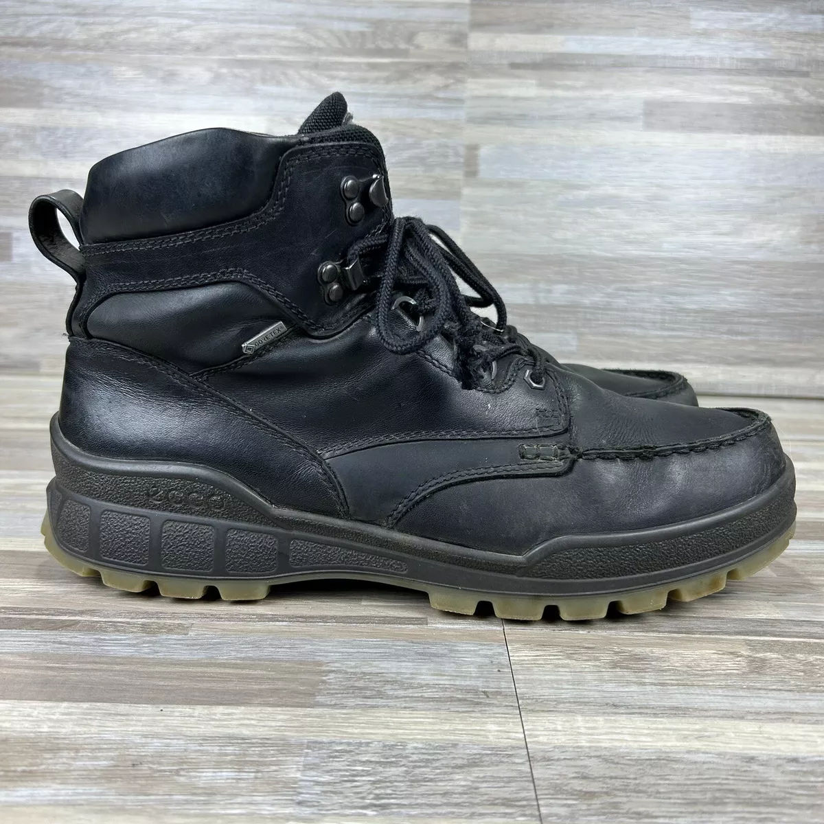 Ecco Track 25 High Men s Size 12 12.5 Casual Black GoreTex Hiking
