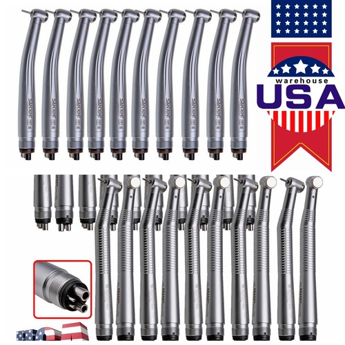 10-Pack Sandent Dental High-Speed Turbine Handpieces - Pana Max / NSK Style - 4 Hole Push Button