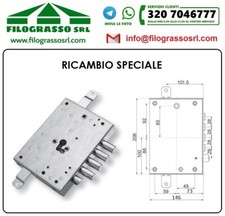 SERRATURA PORTA BLINDATA CILINDRO EUROPEO PER PORTE DIERRE 4 PERNI 