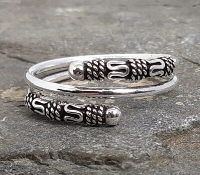 925 Silver Plain Solid Wrap Around Bali Style Ring Sz N,P,Q,R,T R495~Silverwave