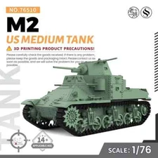 SSMODEL SS76510 1/76 20mm Military Model Kit US M2 Medium Tank