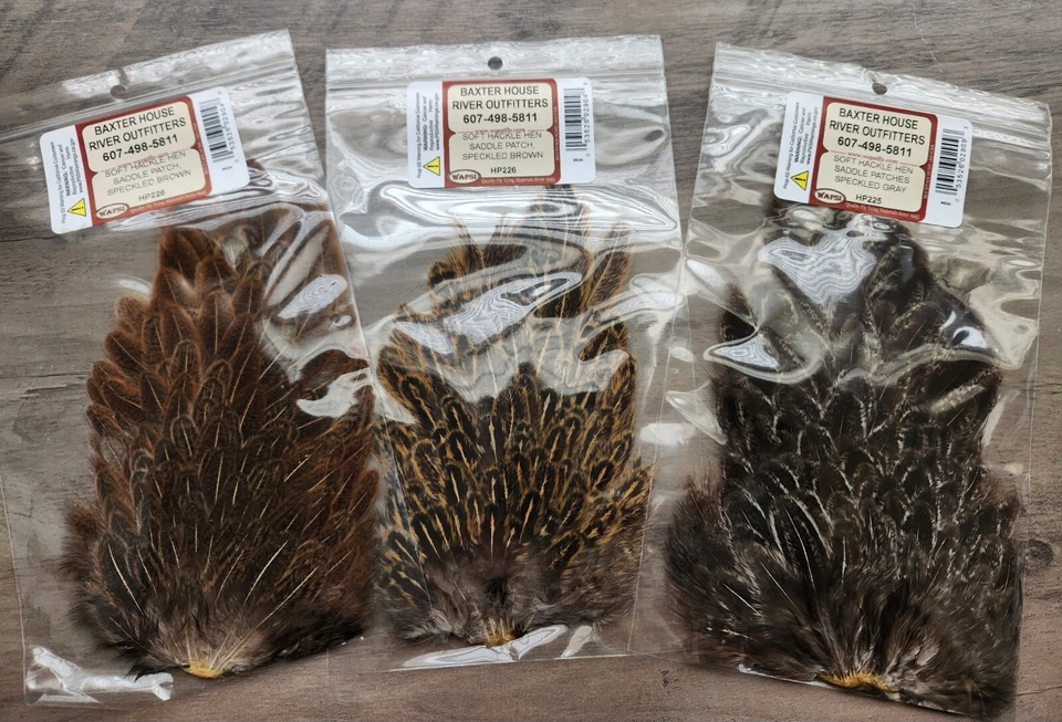 Speckled HEN BACK - Wapsi Hen Saddle, Soft Hackle Feathers - Image 2 of 4