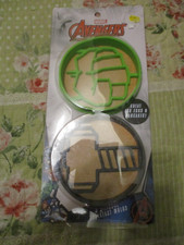 Paquete de 2 moldes de desayuno de silicona BB Marvel Avengers huevos para panqueques 5" redondos NUEVO