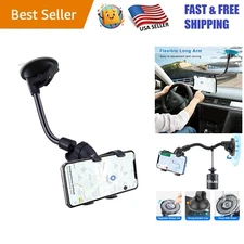 Universal Smartphone Holder for Cars: Windshield Mount with One-Hand Operation