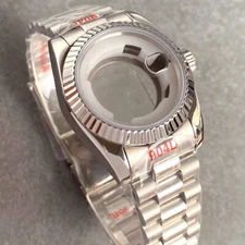 Fluted Bezel 31mm Women Lady Watch Case Accessories Parts Fit For NH05 NH06