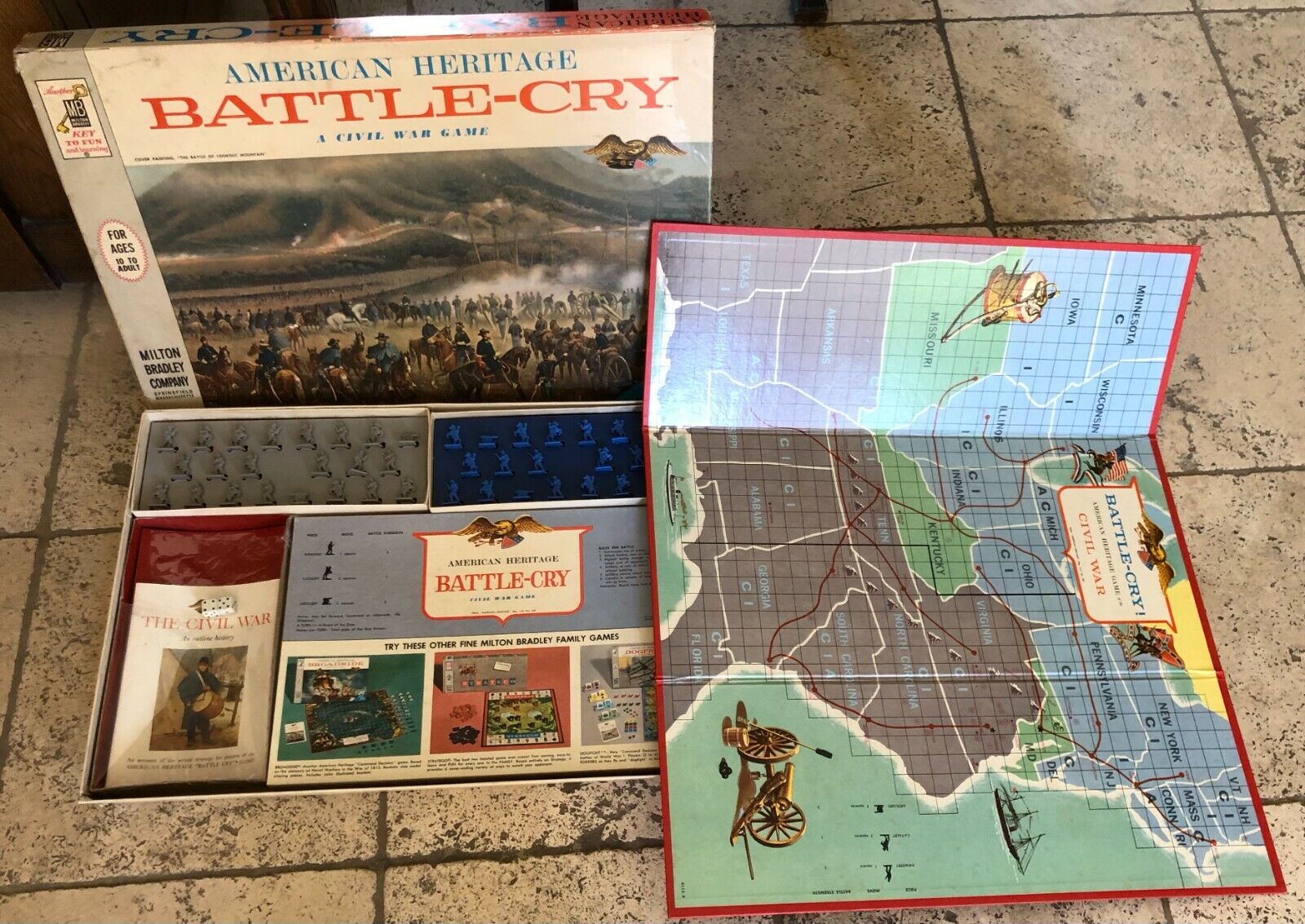 Battle Cry Milton Bradley American Heritage Vintage Board Game Civil War  #29