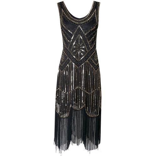 1920s 20's Charleston Great Gatsby Flapper Costume Sequin Dress Women Book Week - Picture 8 of 14